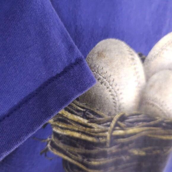 Vintage Softball T Shirt Mens Size Large Blue 90s Chicks Were Born To Play USA - Picture 5 of 8